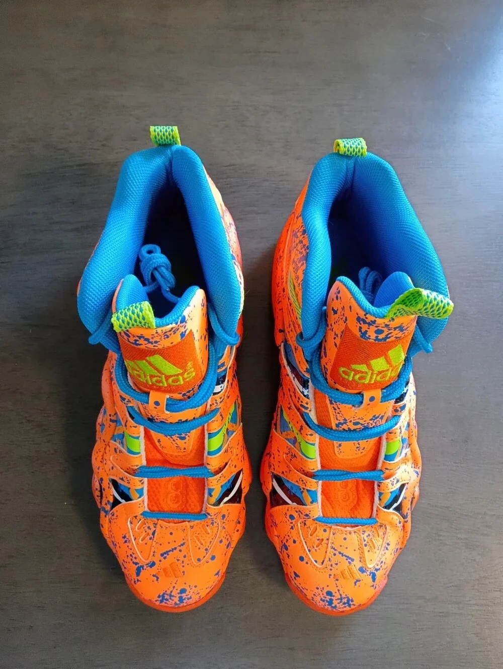 didas All-Star Crazy 8 Orange/Neon/Blue Mens Size 10